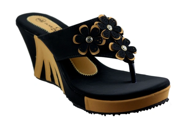 OLIVE FASHION Wedges Heel.BIJNIS - 38/1, BLACK